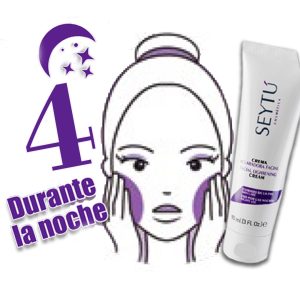 paso 4 aplica crema aclaradora crema aclaradora seytu para uso en la noche